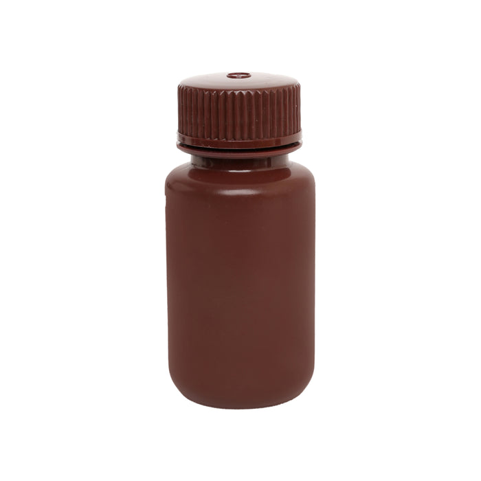 Reagent bottle, amber, 60ML - wide mouth with screw cap