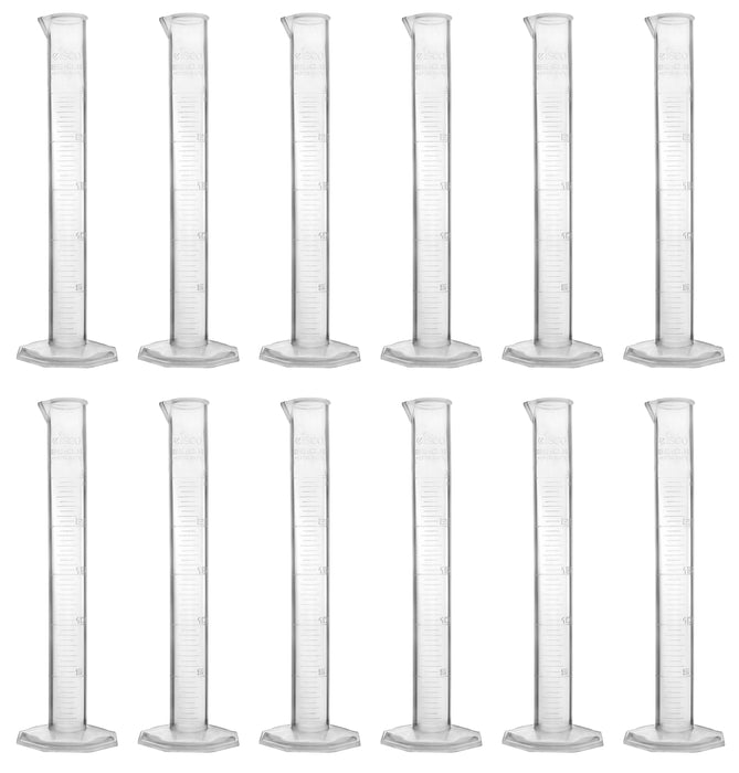 Polypropylene measuring cylinders, 25ML - class b, PK/12