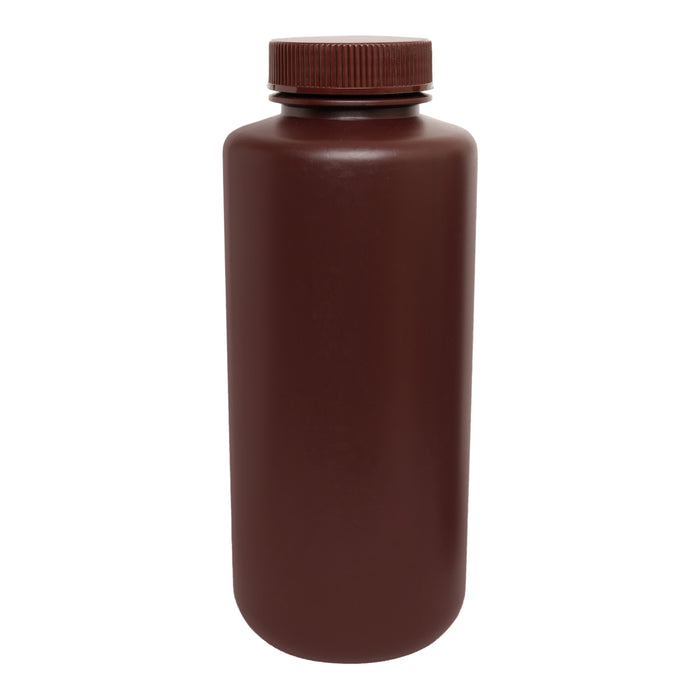 Reagent bottle, amber, 1000ML - wide mouth with screw cap